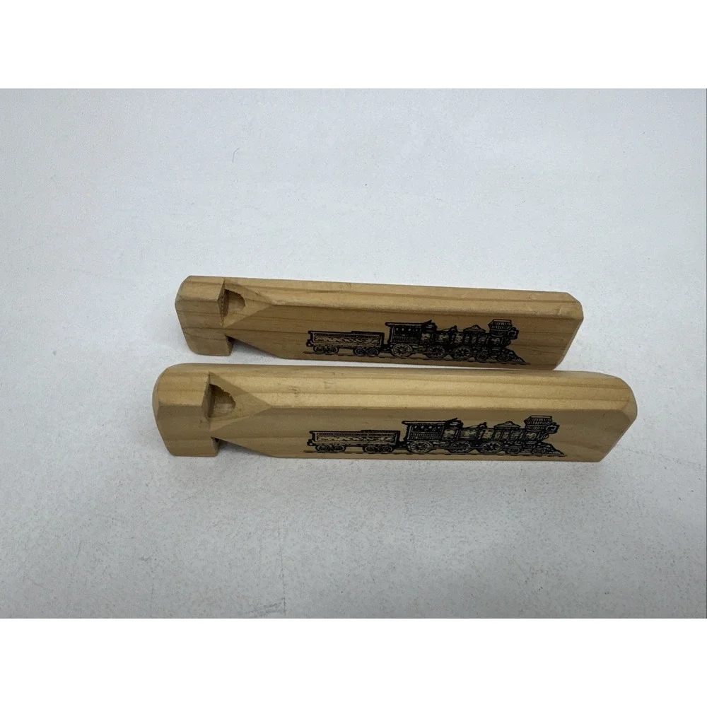 ~2~Wood Train Whistle - Authentic Train Sound Wooden Whistle